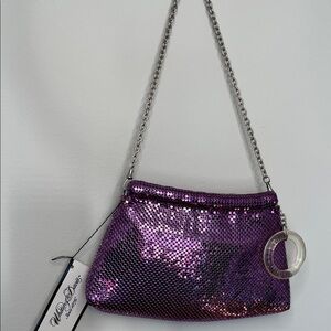 Whiting & Davis Shimmering Purple Wristlet